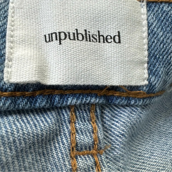 Unpublished Anthropologie Hi Rise Loose Stacked Leg Jeans in Highland. NWT. 28 - Picture 3 of 14